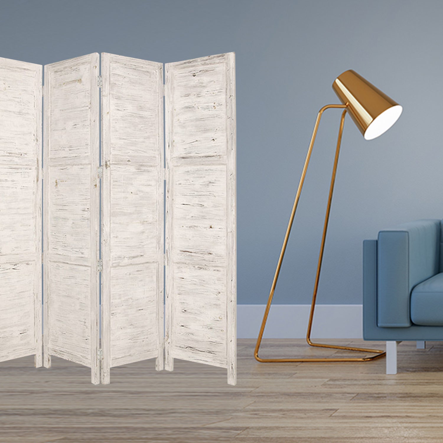 White Wood Screen By Homeroots | Room Dividers | Modishstore