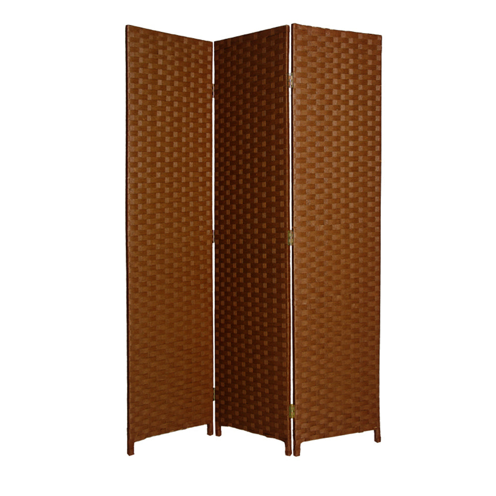 Dark Brown Wood 3 Panel Screen By Homeroots | Room Dividers | Modishstore - 2