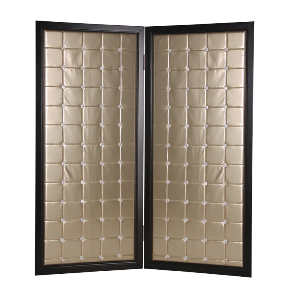 Gold Wood & Fabric Screen By Homeroots - 274894 | Room Dividers | Modishstore - 3