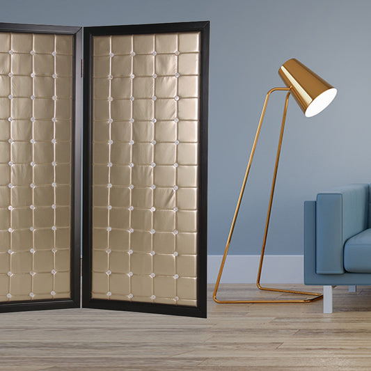 Gold Wood & Fabric Screen By Homeroots - 274894 | Room Dividers | Modishstore