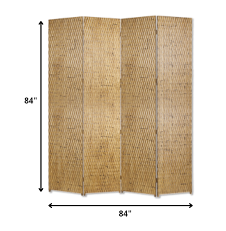 Gold Wood Screen By Homeroots | Room Dividers | Modishstore - 2