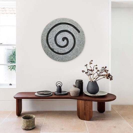 28" Gray Round Modern Spiral Wall Art By Homeroots | Wall Decor | Modishstore