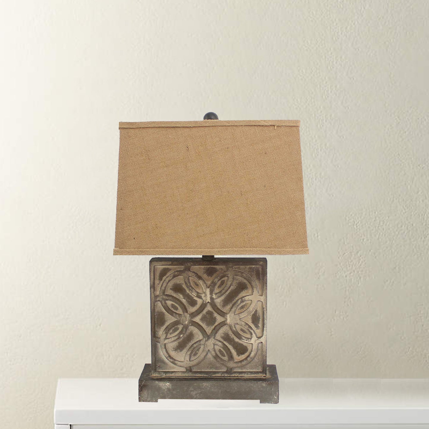 Brown Vintage with Khaki Linen Shade - Table Lamp By Homeroots | Table Lamps | Modishstore