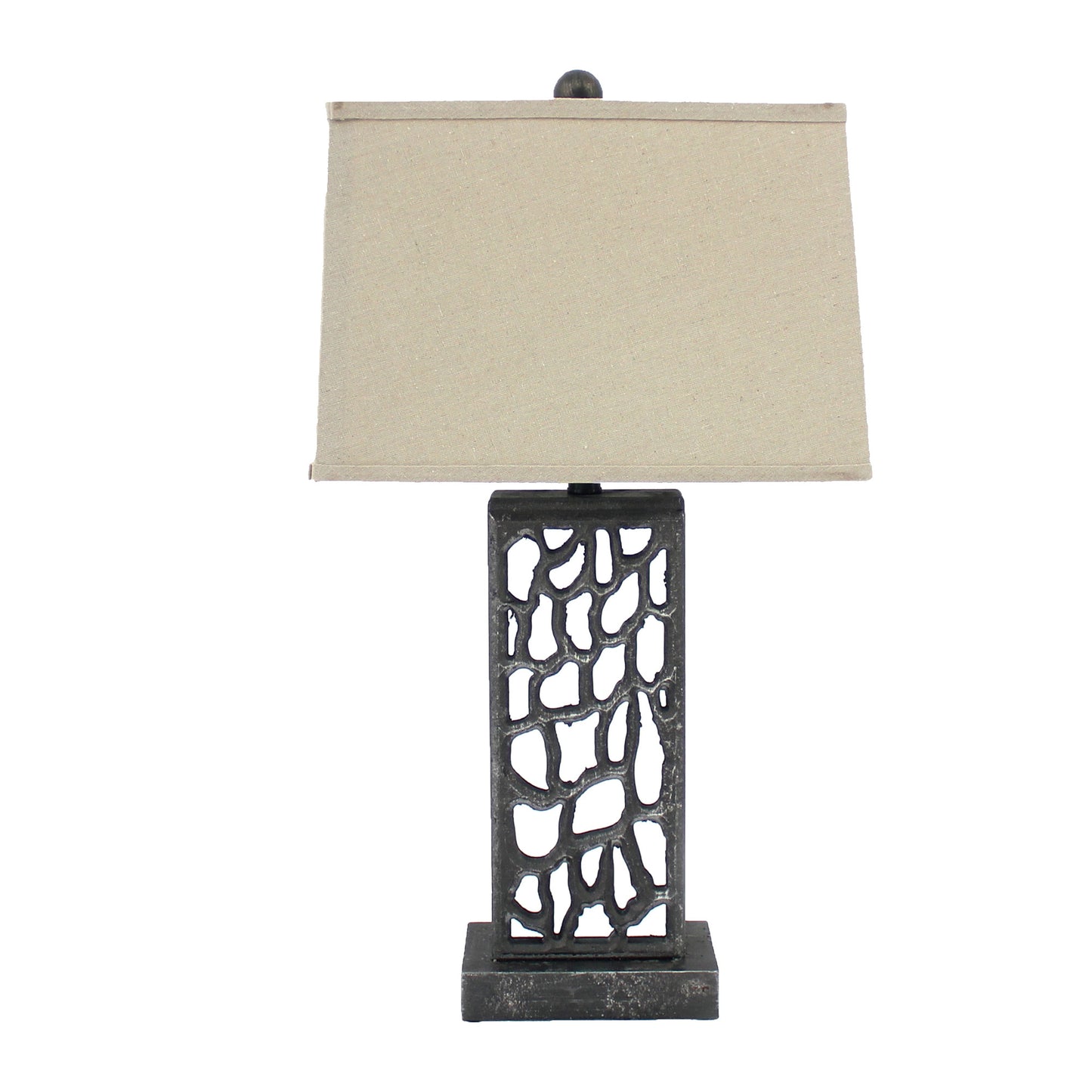 Silver Metal With Multi Mini Grotto Pattern - Table Lamp By Homeroots | Table Lamps | Modishstore - 2