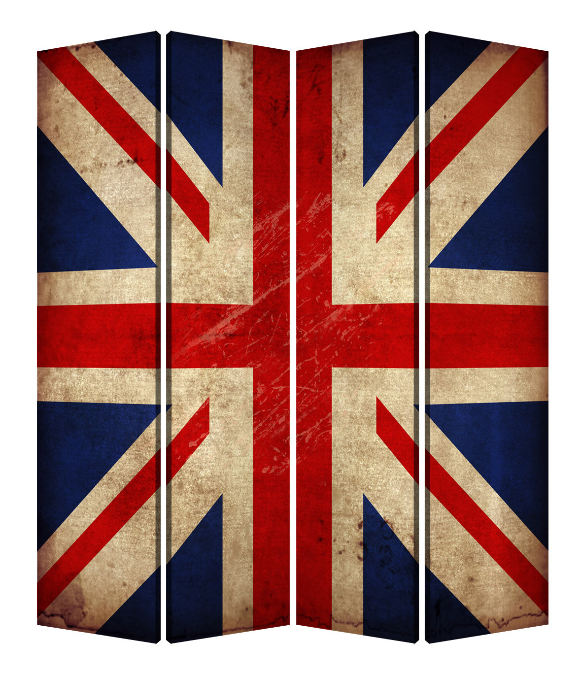 Multi Color Wood Canvas Union Jack Screen By Homeroots | Room Dividers | Modishstore - 2