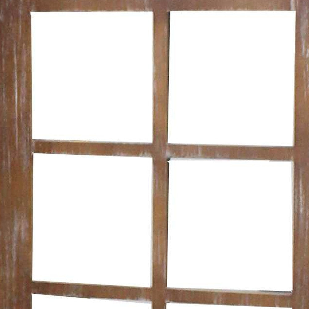 Brown Wood Mirror Screen By Homeroots | Room Dividers | Modishstore - 4