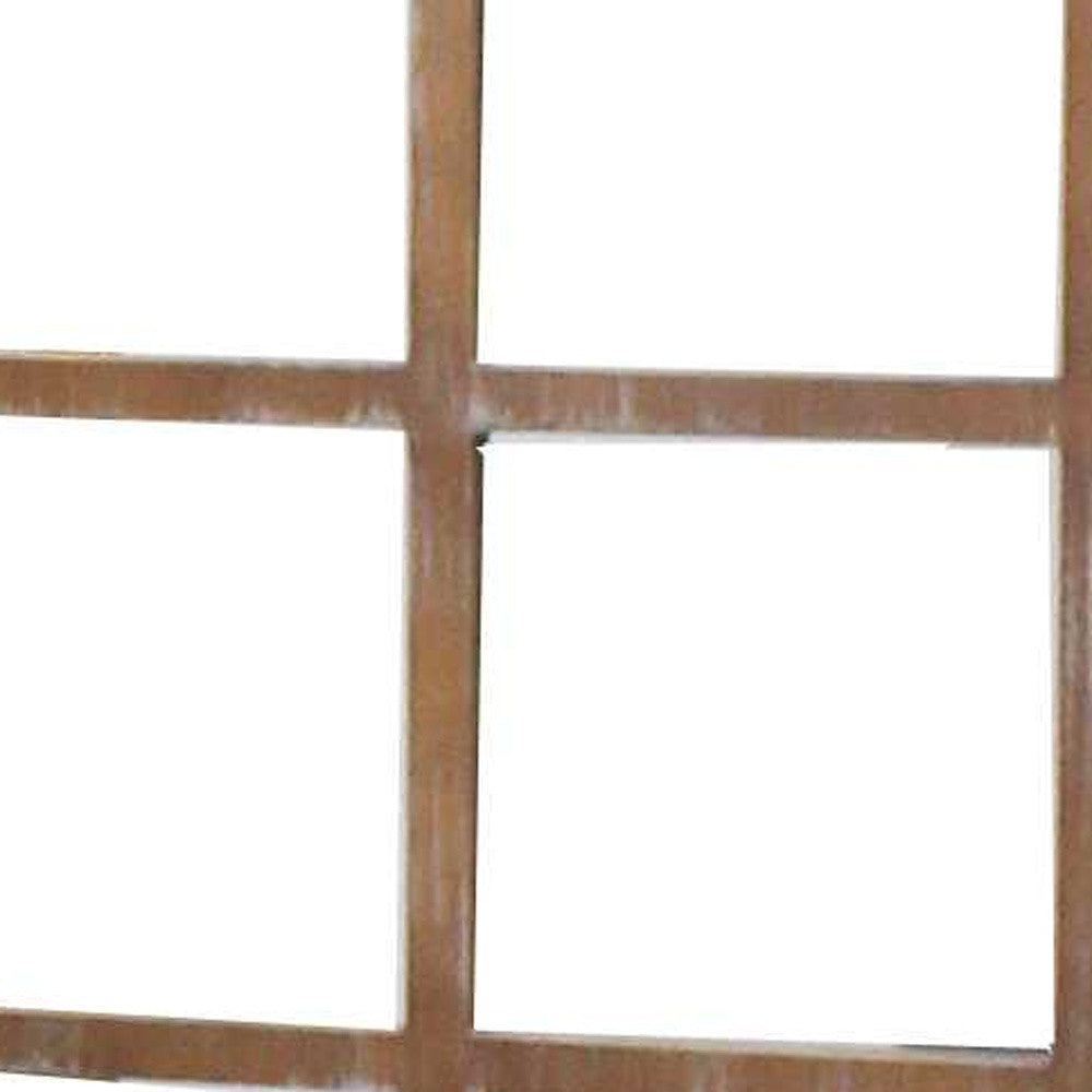 Brown Wood Mirror Screen By Homeroots | Room Dividers | Modishstore - 5