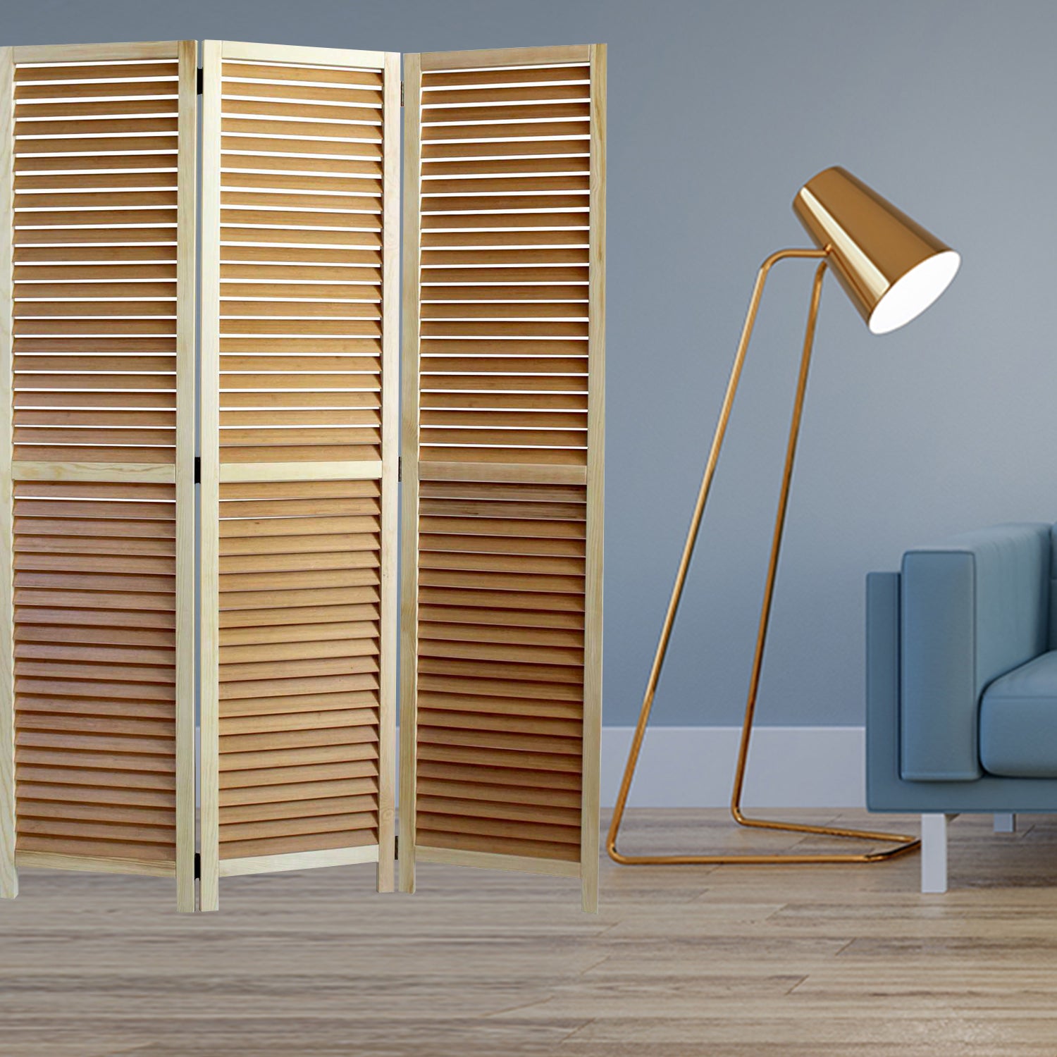 Natural Wood Screen By Homeroots - 277092 | Room Dividers | Modishstore