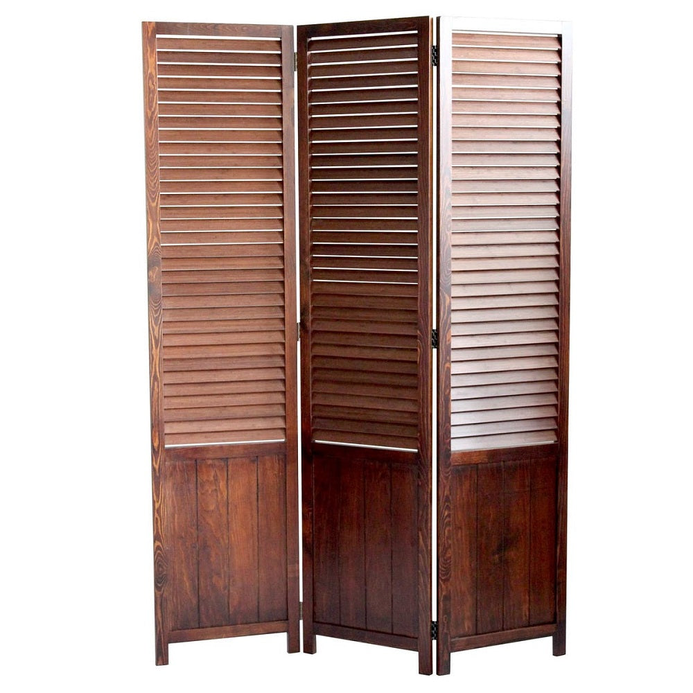 Brown Wood Screen By Homeroots - 277093 | Room Dividers | Modishstore - 2