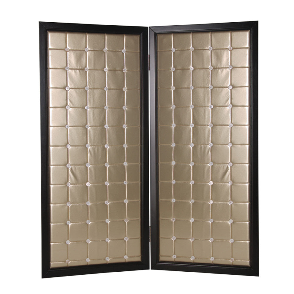 Gold Wood & Fabric Screen By Homeroots - 277096 | Room Dividers | Modishstore - 3