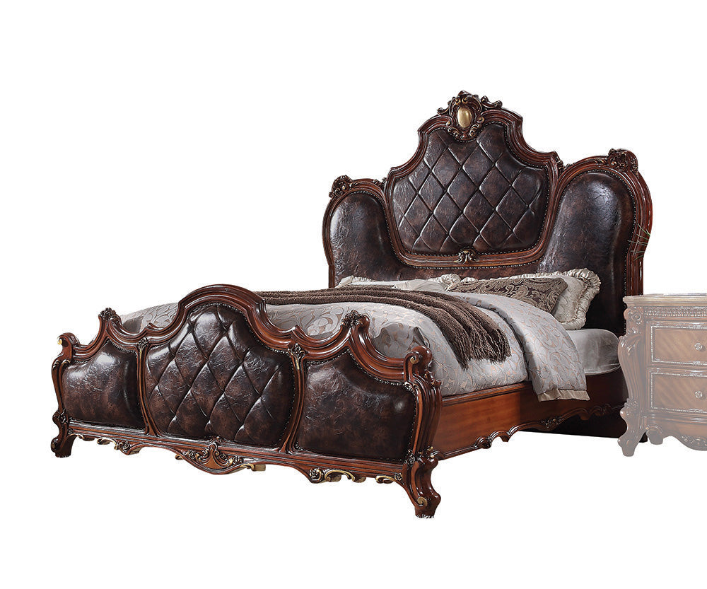 Acme Louis Philippe Eastern King Bed in Cherry : Home & Kitchen 