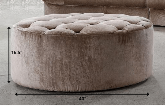 16.5' MDF and Velour Ottoman Tufted with Artificial Crystals By Homeroots | Ottomans | Modishstore - 2