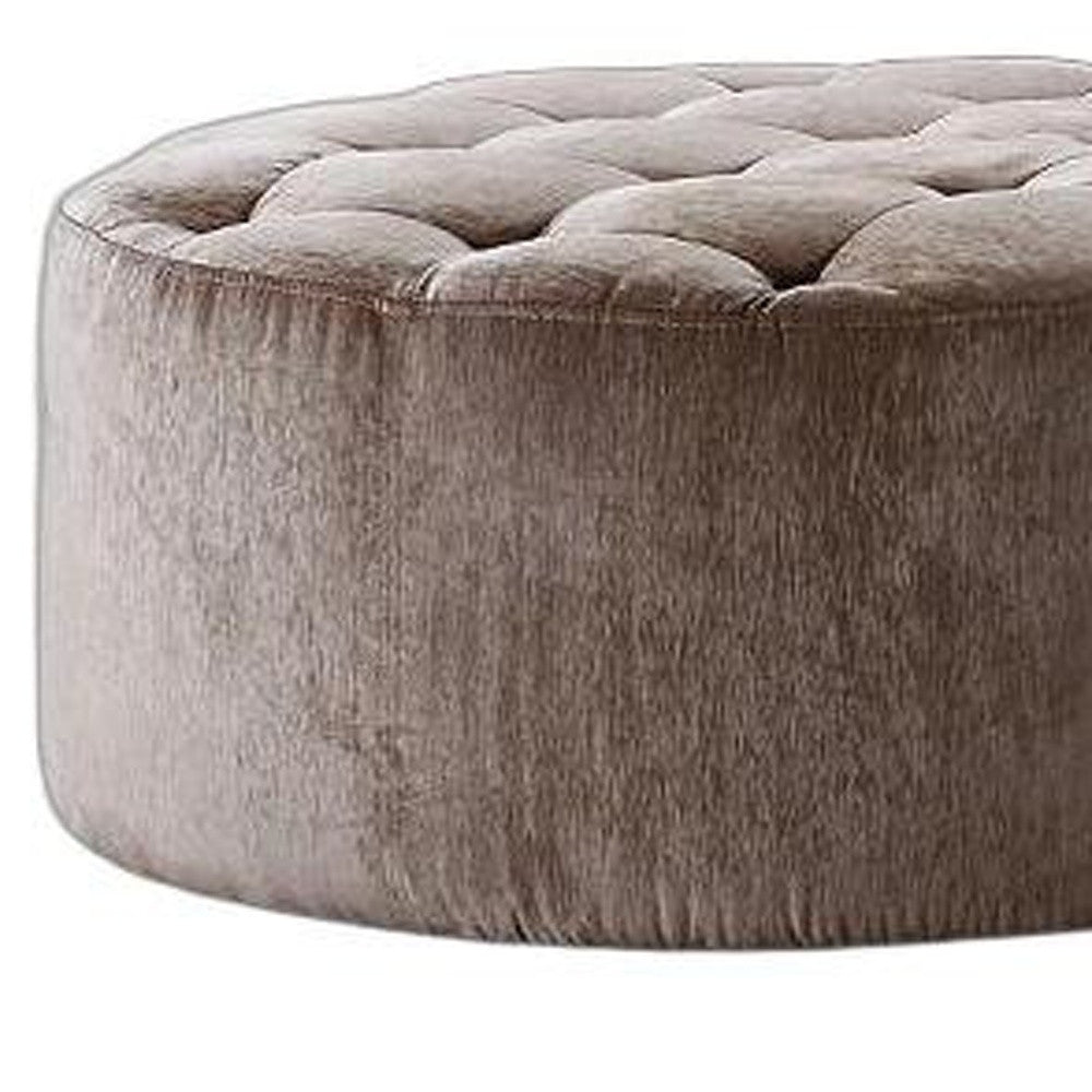 16.5' MDF and Velour Ottoman Tufted with Artificial Crystals By Homeroots | Ottomans | Modishstore - 5