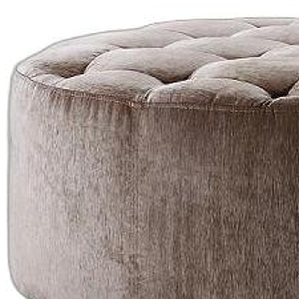 16.5' MDF and Velour Ottoman Tufted with Artificial Crystals By Homeroots | Ottomans | Modishstore - 6