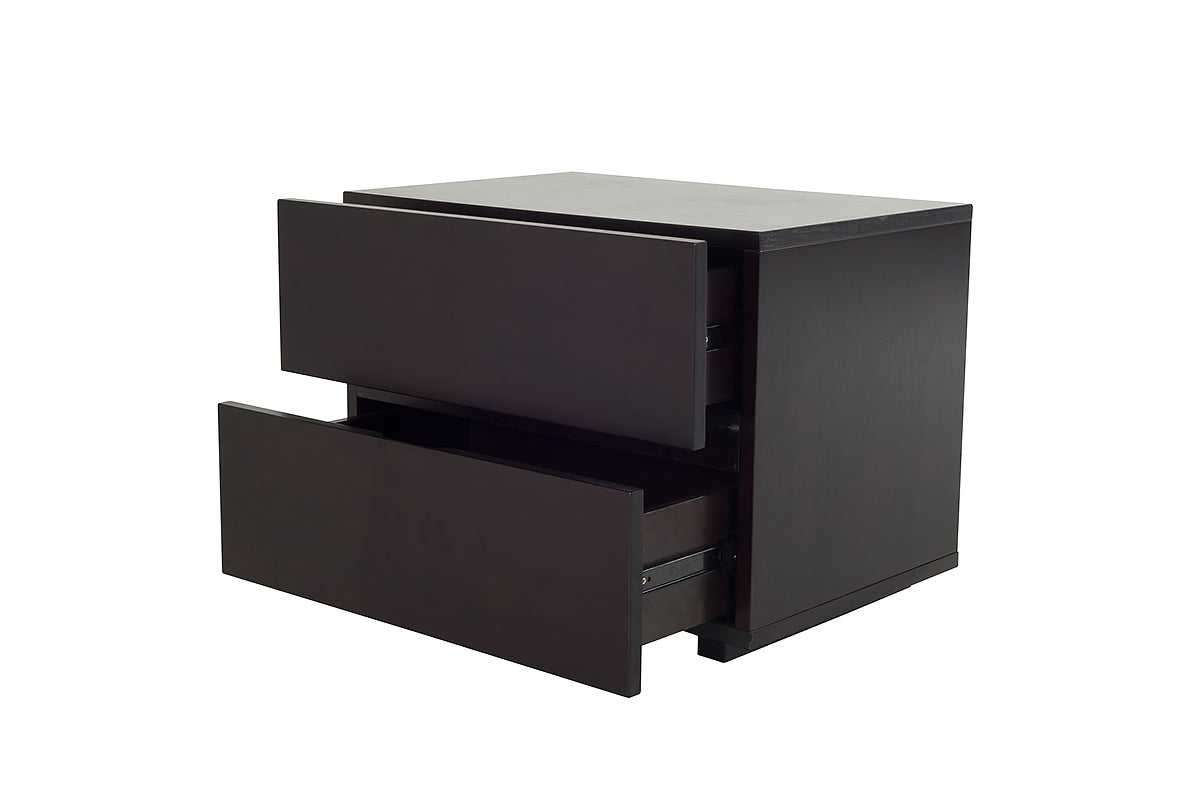 18' Wenge Veneer And Mdf Nightstand By Homeroots | Nightstands | Modishstore - 2