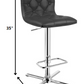 35' Black Leatherette And Steel Bar Stool By Homeroots | Bar Stools | Modishstore - 2