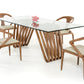 30' Walnut Wood And Glass Dining Table By Homeroots - 283014 | Dining Tables | Modishstore - 2