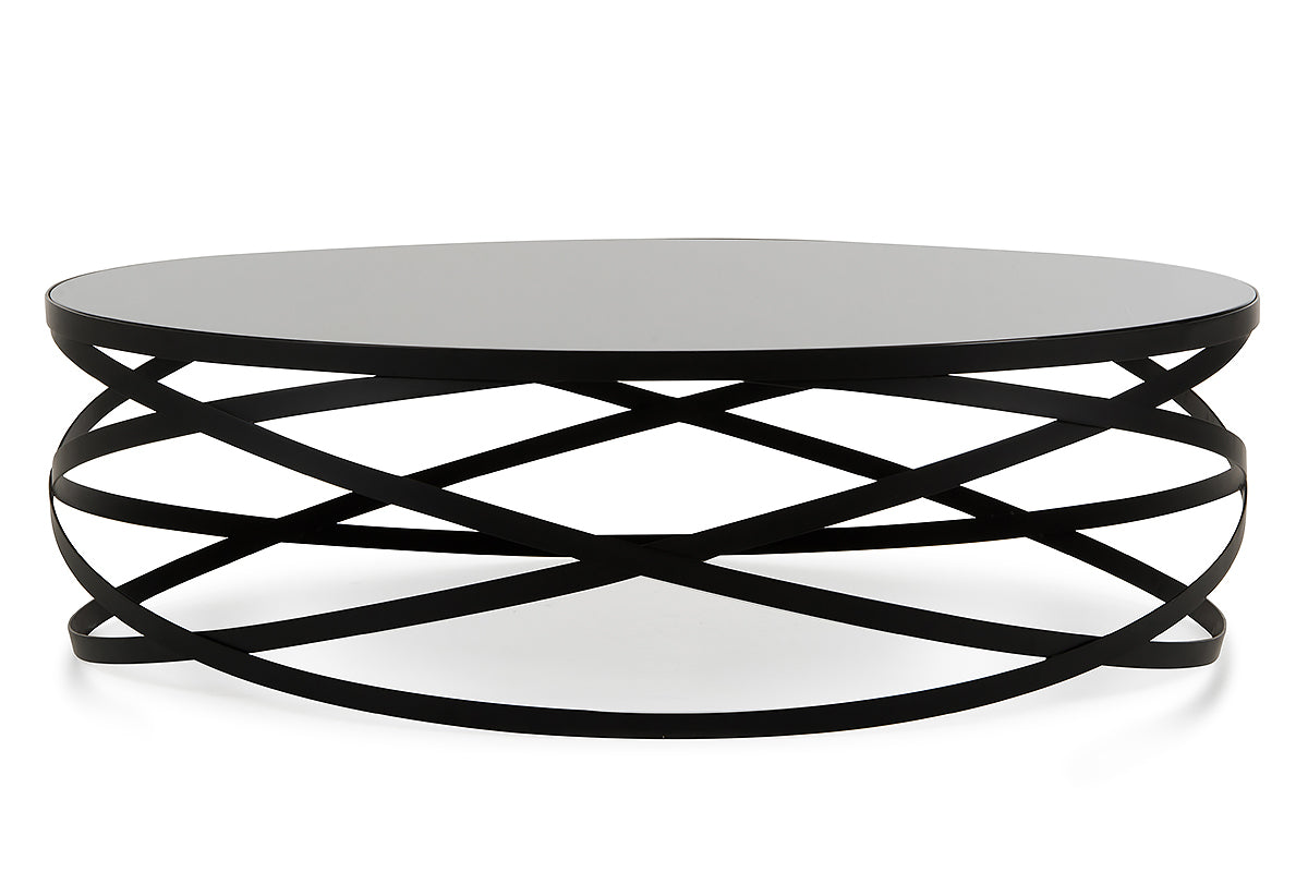 13' Black Metal and Glass Coffee Table By Homeroots | Coffee Tables | Modishstore - 2