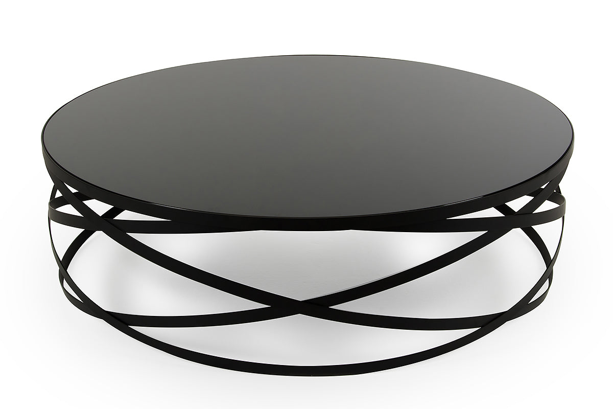 13' Black Metal and Glass Coffee Table By Homeroots | Coffee Tables | Modishstore - 3