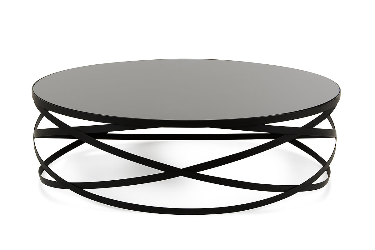 13' Black Metal and Glass Coffee Table By Homeroots | Coffee Tables | Modishstore - 4