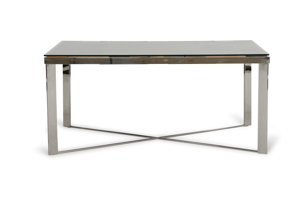 30' Wood Steel And Glass Dining Table By Homeroots | Dining Tables | Modishstore - 3