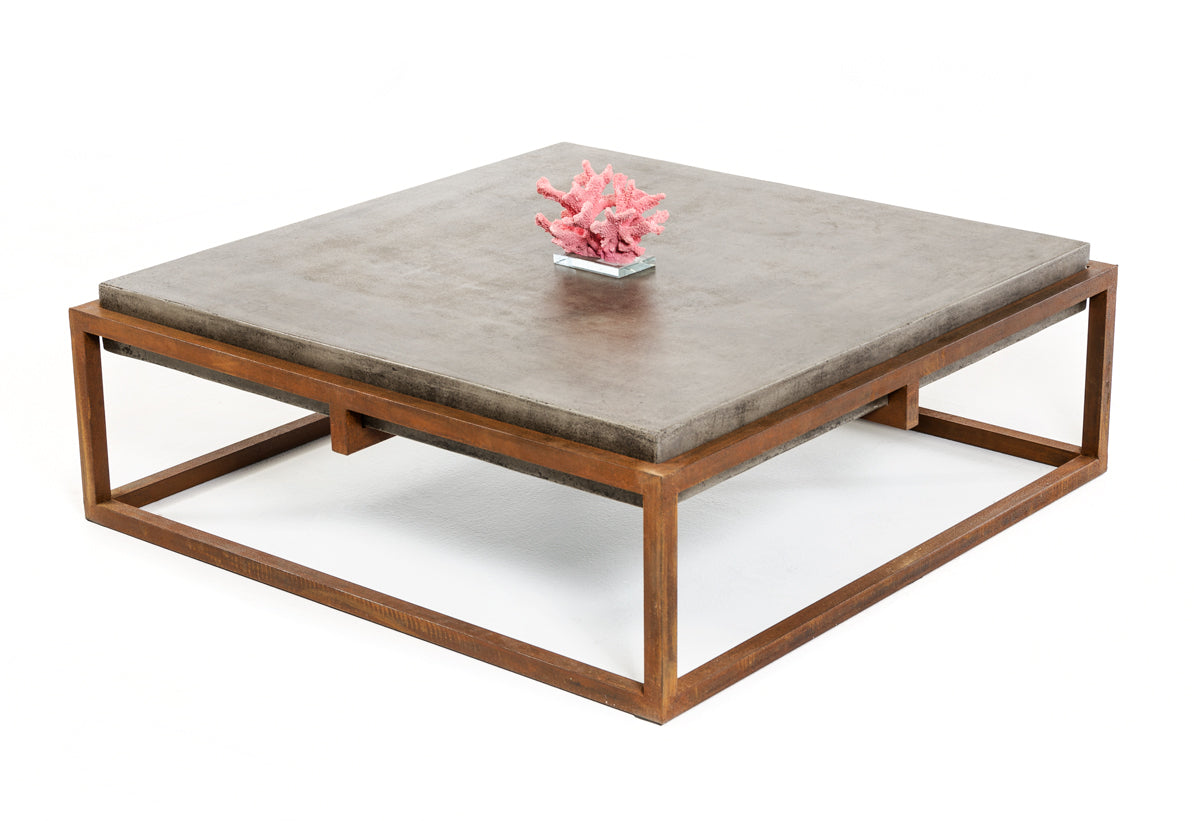 15' Concrete and Metal Coffee Table By Homeroots | Coffee Tables | Modishstore - 3