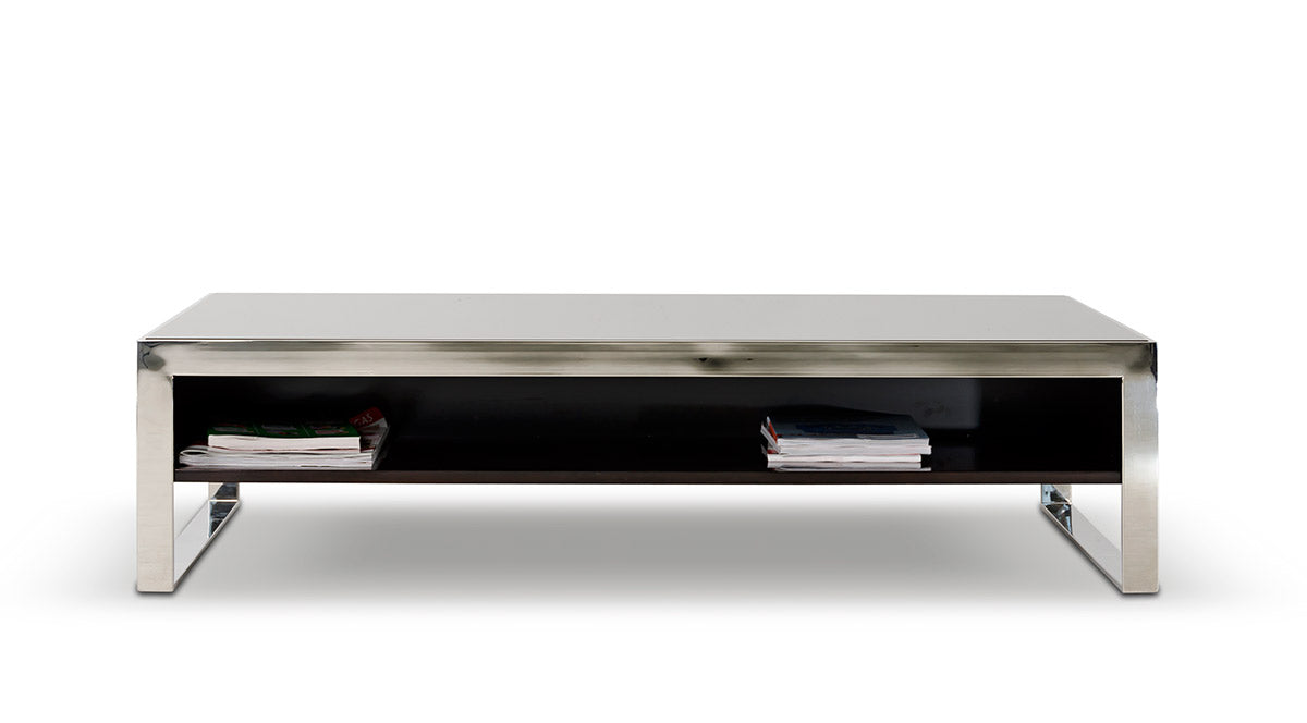 14" Ebony Lacquer MDF and Steel Coffee Table By Homeroots | Coffee Tables | Modishstore - 5