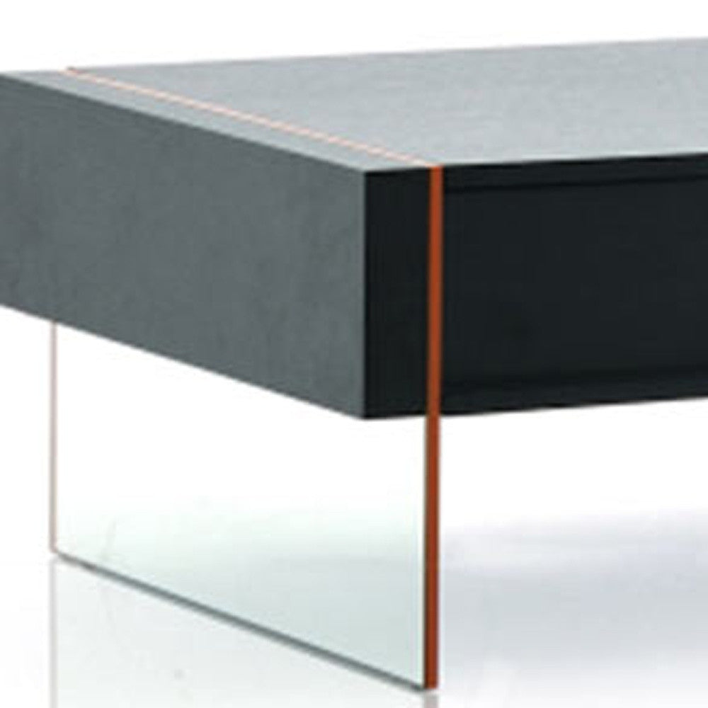 15' Black MDF and Glass Floating Coffee Table By Homeroots | Coffee Tables | Modishstore - 4