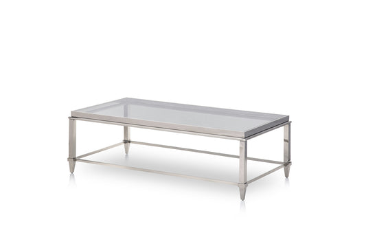 18' Steel and Glass Coffee Table By Homeroots - 283428 | Coffee Tables | Modishstore