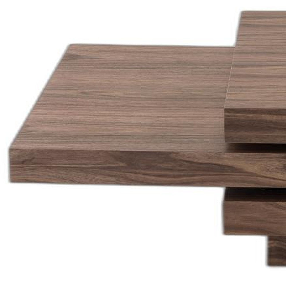 13' Walnut Veneer Coffee Table By Homeroots | Coffee Tables | Modishstore - 4