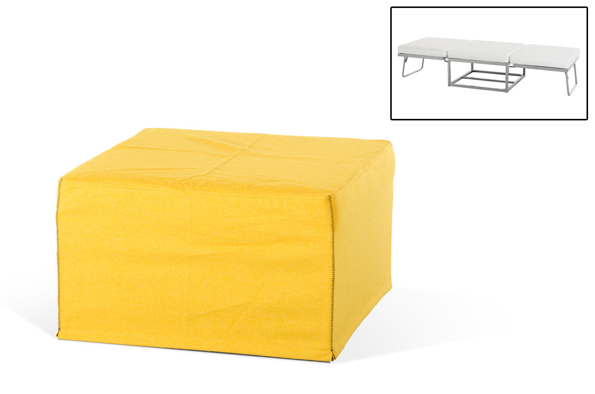 17' Yellow Fabric and Steel Ottoman Sofa Bed By Homeroots | Ottomans | Modishstore