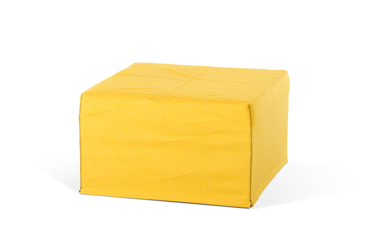 17' Yellow Fabric and Steel Ottoman Sofa Bed By Homeroots | Ottomans | Modishstore - 2