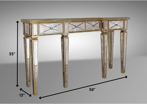 35" Mirrored Glass and MDF Console Table By Homeroots | Console Tables | Modishstore - 2