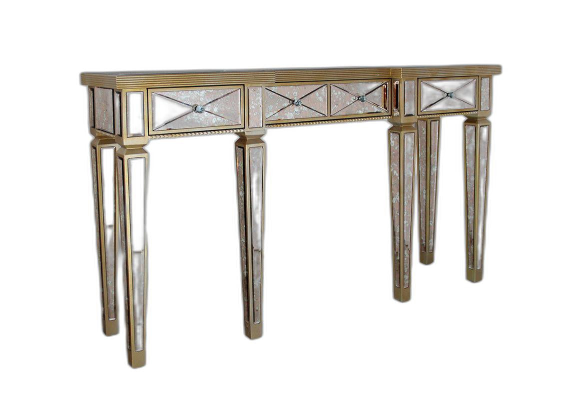 35" Mirrored Glass and MDF Console Table By Homeroots | Console Tables | Modishstore - 3