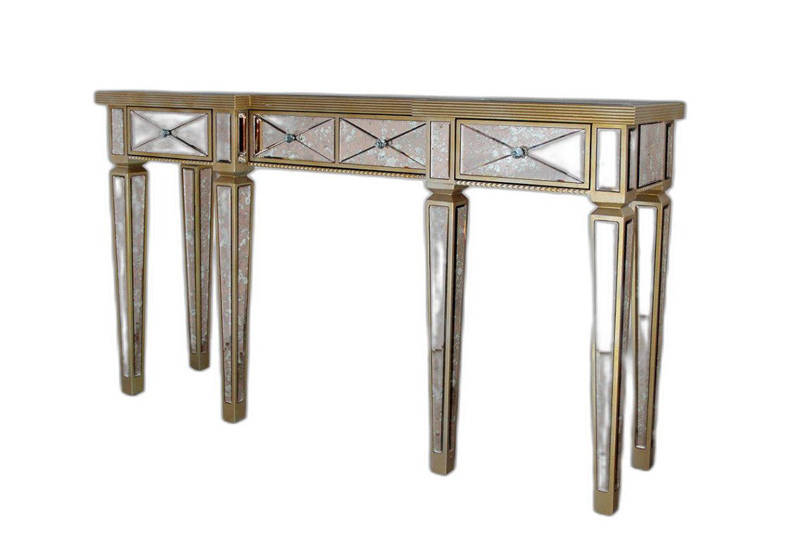 35" Mirrored Glass and MDF Console Table By Homeroots | Console Tables | Modishstore - 4