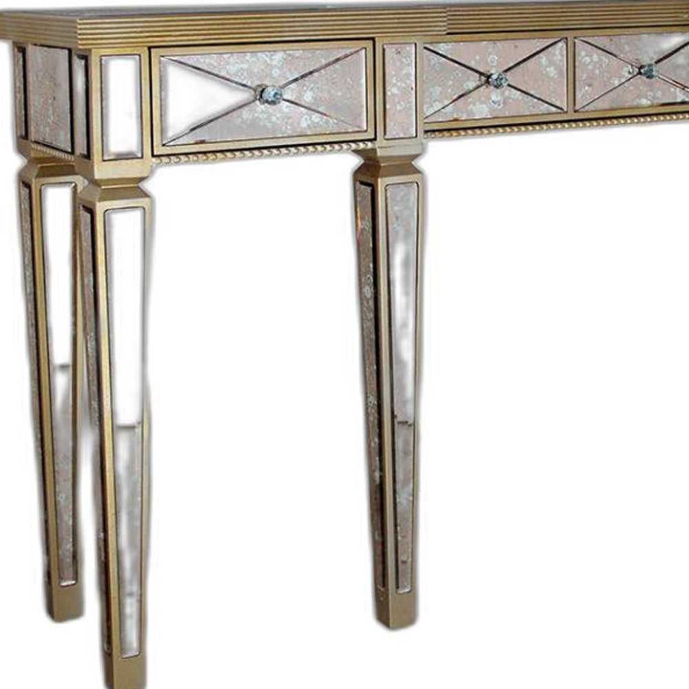 35" Mirrored Glass and MDF Console Table By Homeroots | Console Tables | Modishstore - 5