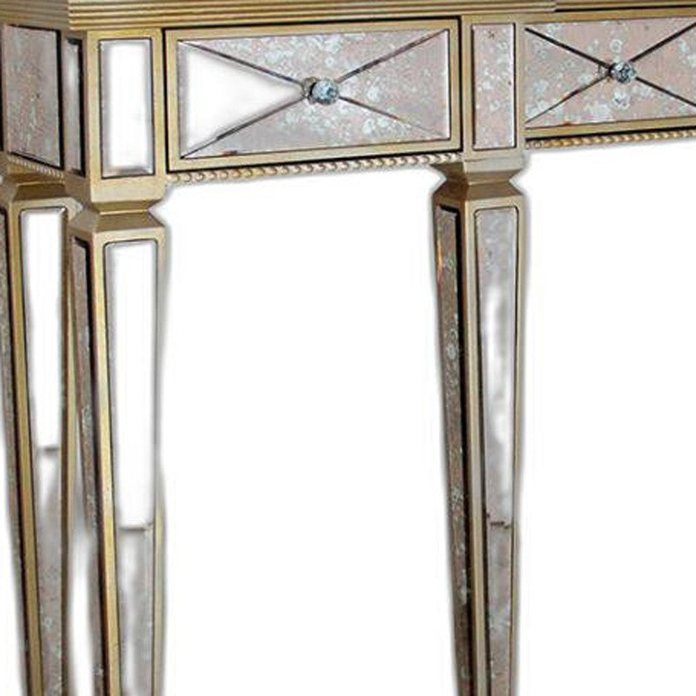 35" Mirrored Glass and MDF Console Table By Homeroots | Console Tables | Modishstore - 6