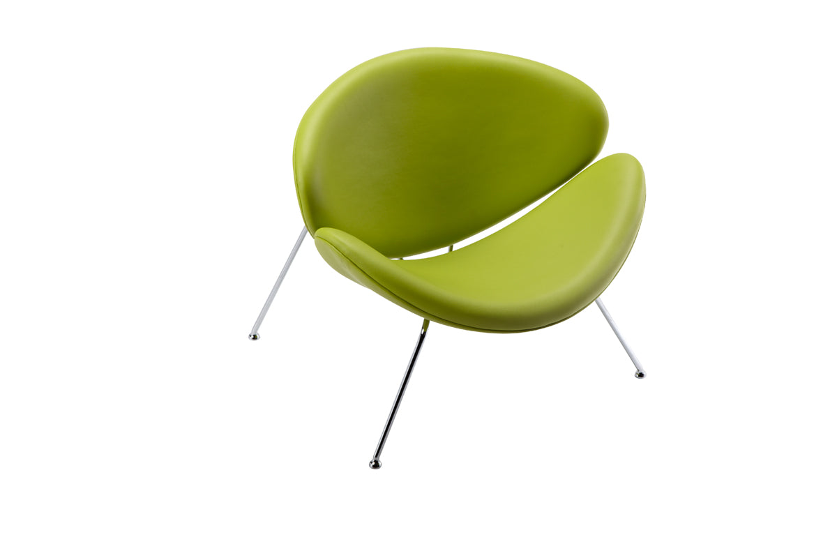 28' Green Leatherette and Metal Accent Chair By Homeroots | Accent Chairs | Modishstore - 2