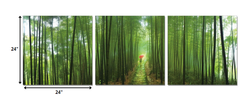 24" Canvas 3 Panels Forest Color Photo By Homeroots | Wall Decor | Modishstore - 2