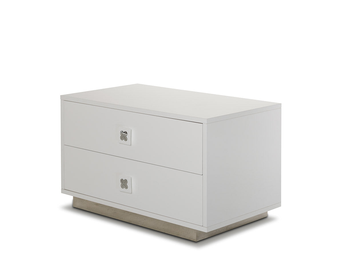 19' White Gloss Mdf Nightstand By Homeroots | Nightstands | Modishstore - 2