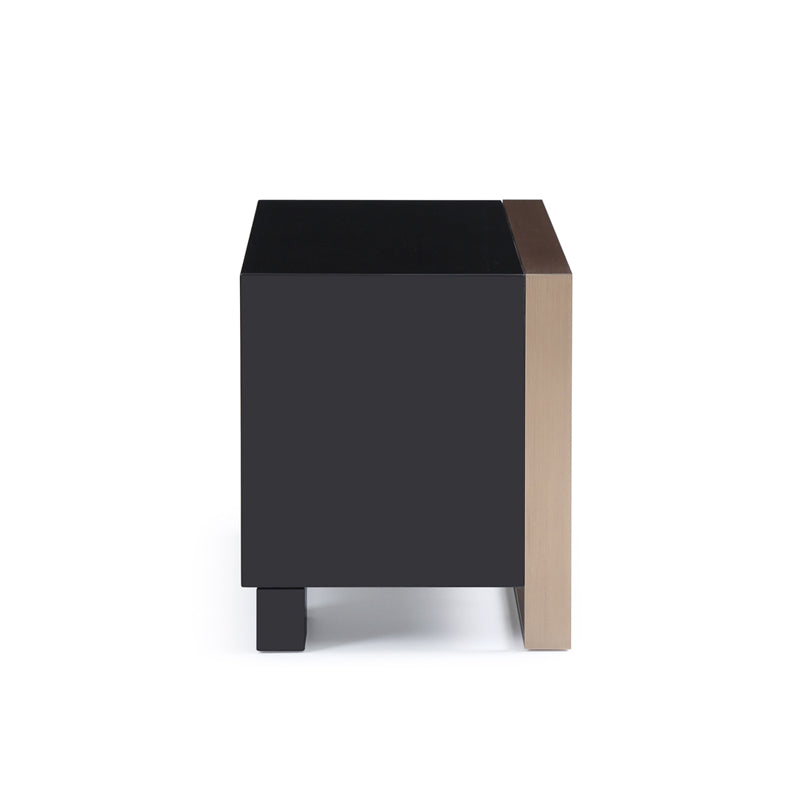 Modern Brushed Black And Bronze Nightstand By Homeroots | Nightstands | Modishstore - 5