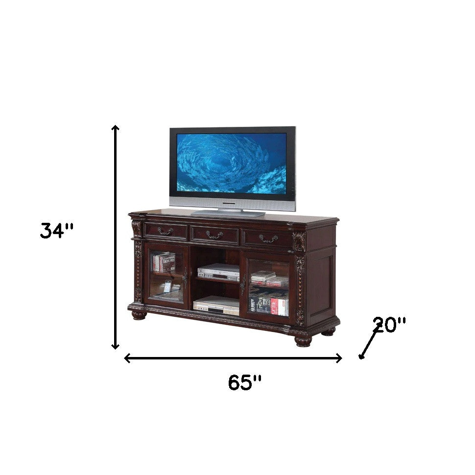 Cherry Poplar Wood Tv Stand By Homeroots | TV Stands | Modishstore - 3