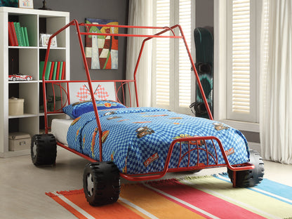 Twin Gunmetal Go Kart Bed By Homeroots | Beds | Modishstore - 5