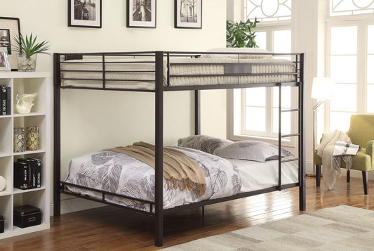 Sandy Black Metal Bunk Bed By Homeroots | Beds | Modishstore