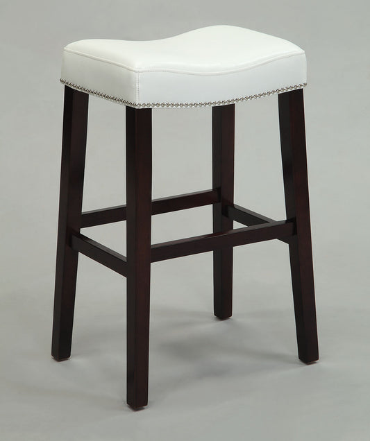 2Pc White And Espresso Bar Stool By Homeroots | Bar Stools | Modishstore