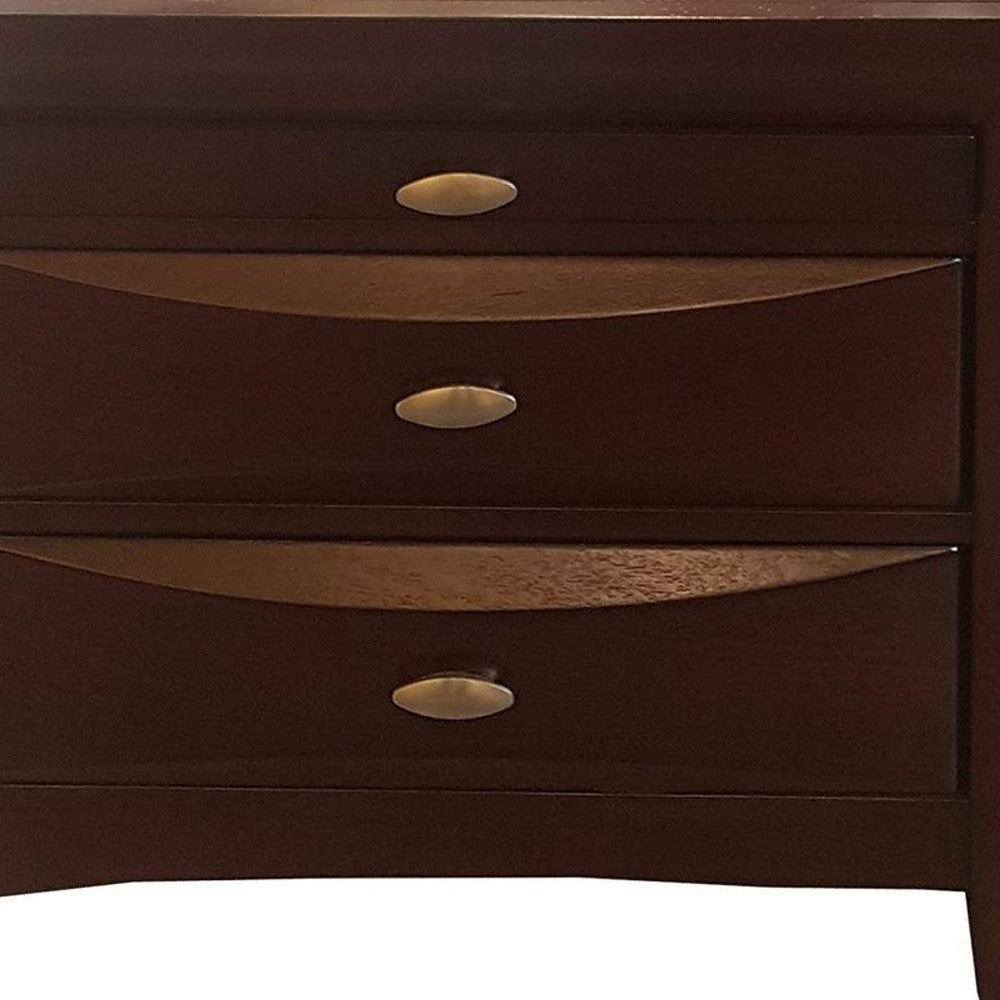 Espresso Rubber Wood Elegant Nightstand By Homeroots | Nightstands | Modishstore - 2