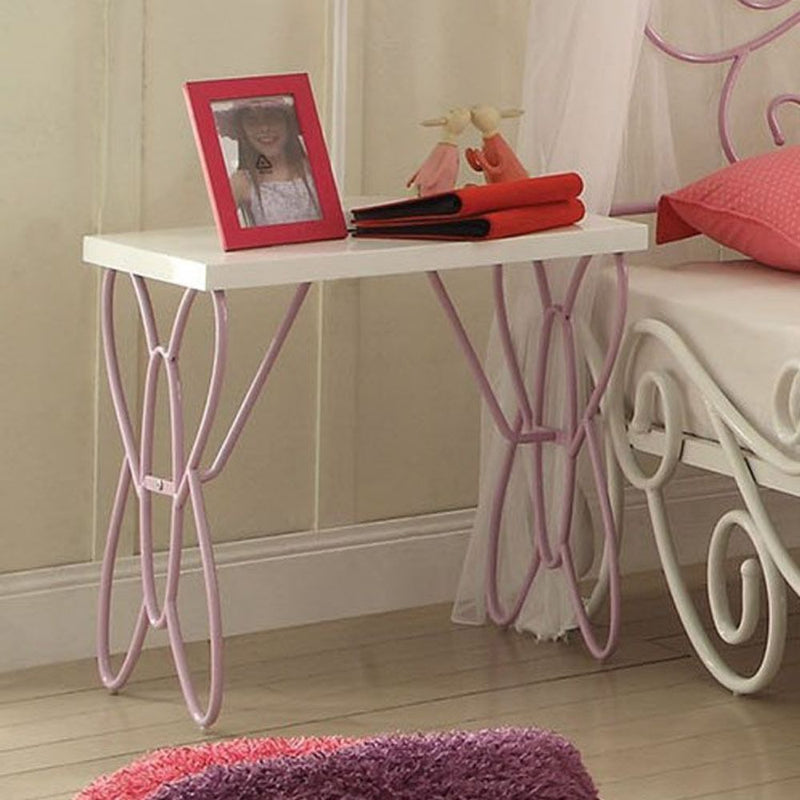 Lilac And White Butterfly Nightstand By Homeroots | Nightstands | Modishstore