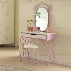 Lilac and White Butterfly Design Desk Vanity Dressing Table By Homeroots