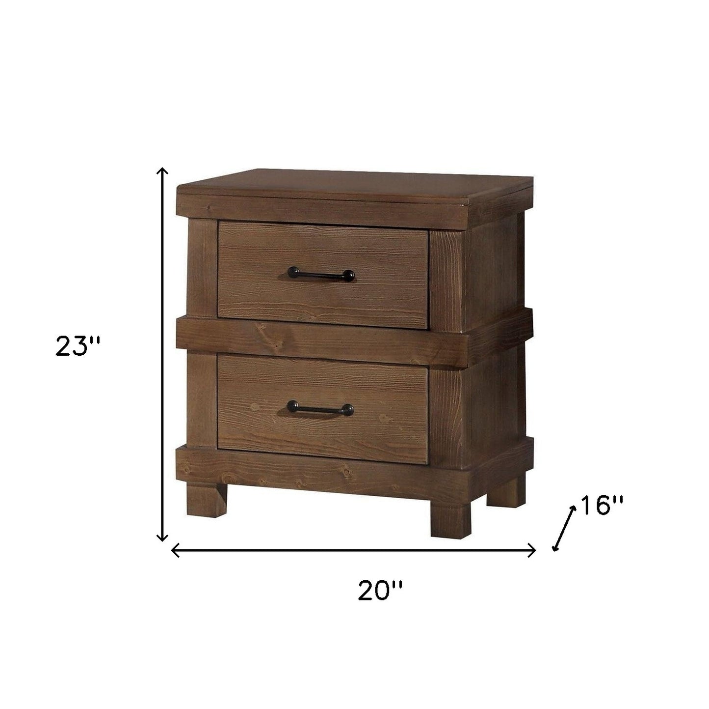 Antique Oak Nightstand By Homeroots | Nightstands | Modishstore - 3