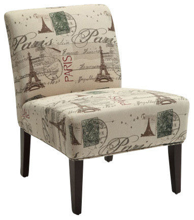 Fabric And Espresso Accent Chair By Homeroots - 285786 | Accent Chairs | Modishstore - 2